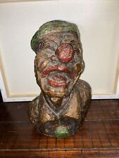 VINTAGE SIGNED PALMA 66 MARWAL IND. INC. MACABRE CLOWN BUST SCULPTURE STATUE picture
