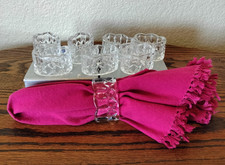 Gorham King Edward Collection Full Lead Crystal Napkin Rings Set 8 New in Box picture