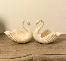 Vintage Lenox Ivory Porcelain Swan Dishes Pair picture