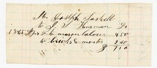 1865 Handwritten Labor Account Joseph Haskell J.F. Thurman Civil War Era Troy NH picture