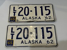 1962 Alaska license plate Set picture