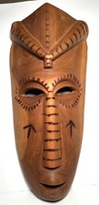Vtg African Tribal Folk Art Hand Carved Burnt Wood 18.5