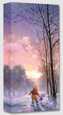 Disney Fine Art Treasures On Canvas Collection Snowy Path-Pooh+Piglet-Gonzalez   picture