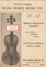 Vintage 1932-33 Elias Howe Music Co Violins Strings And Accessories Price List picture