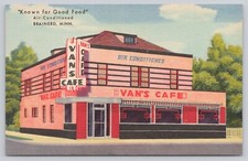 Postcard Van's Cafe Brainerd Minnesota picture