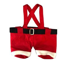 Red Felt SANTA PANTS Christmas Stocking Hanger Treat Candy Gift Bag picture