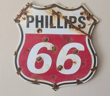 Vintage Phillips 66 gasoline porcelain sign picture