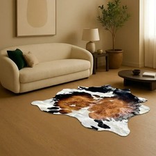 Genuine Cowhide Rug Natural Leather Area Rug Patchwork Style Soft Leather Carpet picture