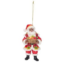 African American Kwanzaa Santa Ornament picture
