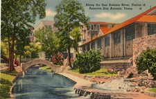 1942 Texas San Antonio River Venice of America Vintage Postcard picture