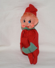 Vtg Red Knee Hugger Christmas Elf Japan 5.5