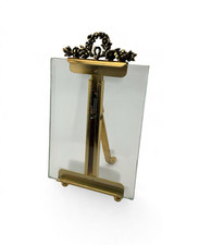 19th Century Louis XVI Style Brass And Beveled Glass Photo Frame 3” X 4” picture
