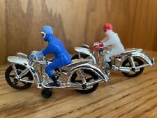 2 Vintage Motorcycle Cake Topper silver blue white rare picture