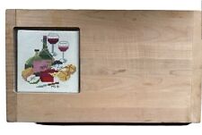 Vintage Charcuterie Cutting Cheese Board Cross Stitch Design Inlay 1980’s picture