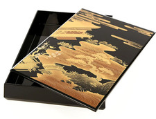 Aizu Lacquerware Hatsune Wooden Bunko Box Japanese Urushi Lacquerware Japan picture
