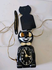 Vintage Kit Cat Clock Rhinestone Jeweled Poor Condition Not Working For Parts  picture