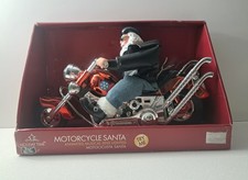 Santa Claus Motorcycle Chopper-style Animated Christmas Biker Holiday Time Works picture