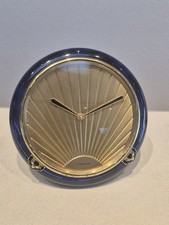 Authentic Cartier Must de Cartier Swiss Quartz Desk Clock Blue Lacquer Working  picture