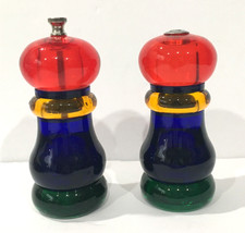 Vtg Olde Thompson Acrylic Salt Shaker & Pepper Mill Ceramic Sunset Fiesta Y2K picture