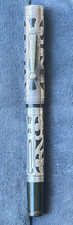 Antique Salz Bros NY Sterling Silver Floral Overlay Fountain Pen 14K Lever Fill picture
