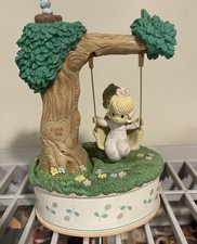 Vintage Precious Moments “Always” Animated Musical Swing Music Box WORKING picture