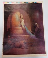 RARE ORIGINAL Frank Frazetta Egyptian Queen Silk Cloth Paper Poster Print 19x25