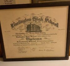1911 Burlington Vermont VT High School Diploma Vintage no Glass picture