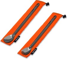 Kuvik Titanium Spoon/Spork 2-Pack - Ultralight and Compact for Camping Orange  picture