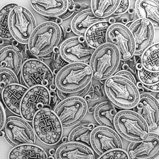Bulk Miraculous Medals Pack - 100 qty - SILVER PLATED - Italian Made - 1 Inch picture
