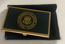 Vintage White House Presidential Seal Business Card Case w/ Box & Pouch picture