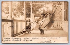 K69/ Burlingham New York RPPC Postcard c10 Hamilton Home Hammock 386 picture