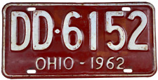 Ohio 1962 Old License Plate Garage Auto DD-6152 Man Cave Rustic Decor Collector picture