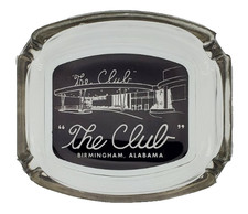 Vintage Clear Glass Marketing Ashtray / The Club / Birmingham Alabama AL picture