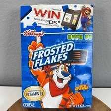 VTG 2010 Kelloggs Frosted Flakes Cereal Box Nintendo DSi Super Mario Promo picture