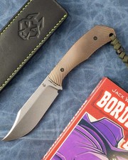 Jack Wolf Knives - BORDERTOWN BOWIE - TITANIUM STARBURST picture