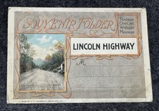 EARLY Souvenir Folder of The Lincoln Highway Folding Postcard Booklet 18 Images picture