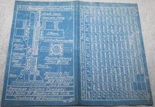 RARE 1906 AMERICAN COLUMN COMPANY STANDARD FIREPROOF COLUMN BLUEPRINT picture