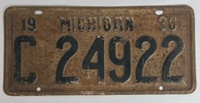 Vintage 1936 Michigan License Plate C24922 Old Original picture