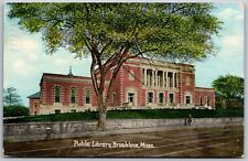 Vtg Brookline Massachusetts MA Public Library 1910s View Old Postcard picture