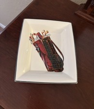 Vintage Ralph LaurenWedgwood Golf Tray Dish 1992Tartan Plaid Made In England picture