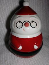 Santa Cookie Jar Christmas St Nicholas Square Glasses Claus Kohls Claus Vintage picture