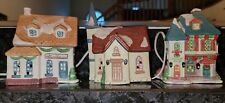 Vintage Light Up Porcelain House's For Village Display With Original Cord  picture