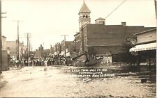 CLINTONVILLE WI FLOOD real photo postcard rppc DOWNTOWN MAIN STREET history picture