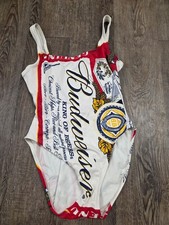 Anheuser-Busch Vintage BUDWEISER One Piece Swimsuit Model Made in USA Size 9 picture