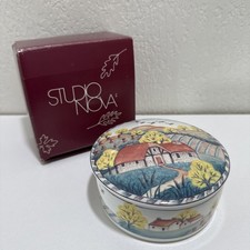 VTG Studio Nova Seasons Autumn Covered Trinket Box Japan Original Box 4.75” HTF picture