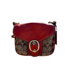 Vintage Y2K Coach Bleecker LegacyFlap Bag Signature Canvas Red Orange11434 picture