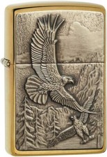 Zippo Where Eagles Dare Emblem Brushed Brass 20854 picture
