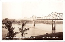 RPPC Bridge over Missouri River, Washington, Missouri - c1930s Photo Postcard picture