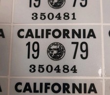 1979 California License Plate Sticker, YOM, CA, DMV, Registration. (1) picture
