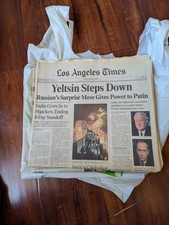  Y2K January 1 2000  Los Angeles Times 1/1/2000 Yeltsin Steps Down, India hijack picture